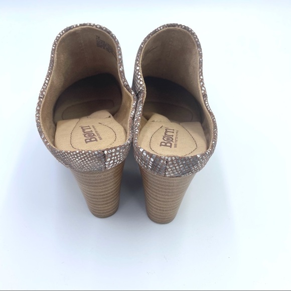 Born Eustis Snake Print Stacked Heel Mules NWOT - Picture 4 of 10
